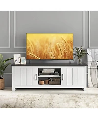 Sugift Tv Stand with 2 Cabinets and Open Shelves for TVs up to 65 Inch-