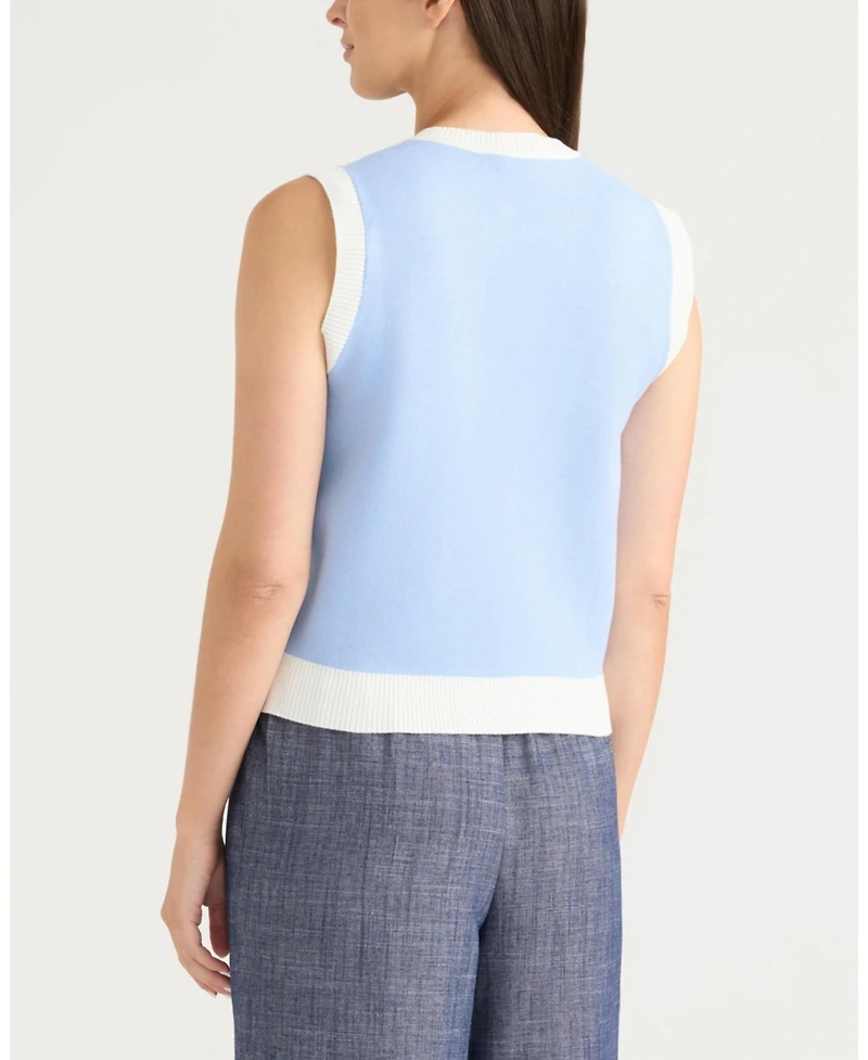 Ellen Tracy Women's Button Front Sweater Vest
