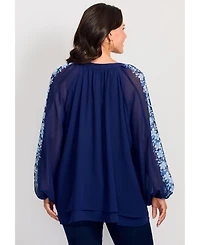 Avenue Women's Double Layered Poet Blouse