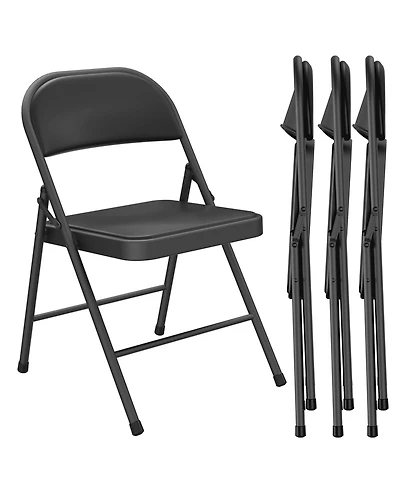 Boyel Living 4 Pieces Folding Chairs - Waterproof, Stackable & Durable for Parties & Outdoor