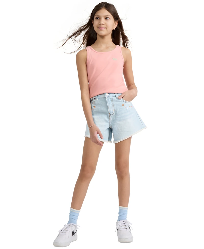 Levi's Girls' 7-16 Crochet Applique A-Line Shorts