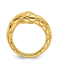 Solid 18k Yellow Gold Adjustable Textured Snake Ring
