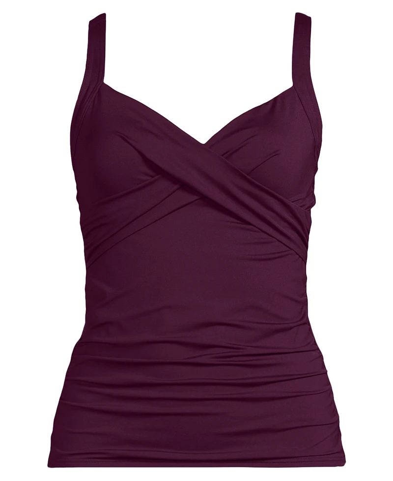 Lands' End Petite Sweetheart Wrap Underwire Tankini Top