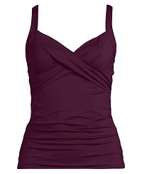 Lands' End Petite Sweetheart Wrap Underwire Tankini Top