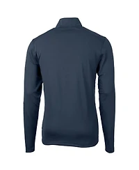 Cutter & Buck Men's Navy Chicago Bears Throwback Logo Virtue Eco Pique Quarter-Zip Pullover Sweatshirt