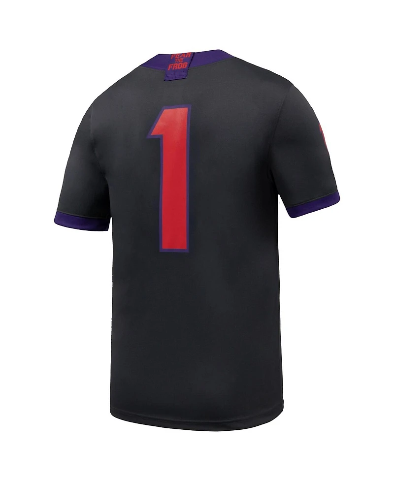 Nike Men's 1 Anthracite Tcu Horned Frogs Alternate Game Football Jersey