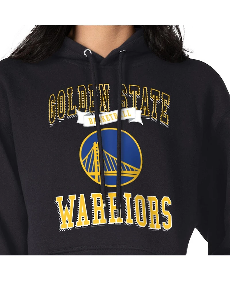 G-iii 4Her by Carl Banks Women's Black Golden State Warriors Graphic Fleece Pullover Hoodie