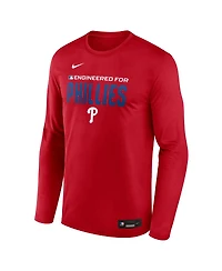 Nike Men's Red Philadelphia Phillies Authentic Collection Legend Dri-fit Long Sleeve T-Shirt