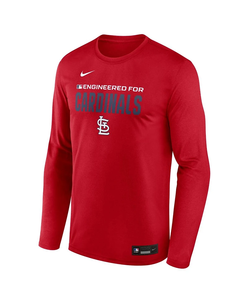 Nike Men's Red St. Louis Cardinals Authentic Collection Legend Dri-fit Long Sleeve T-Shirt