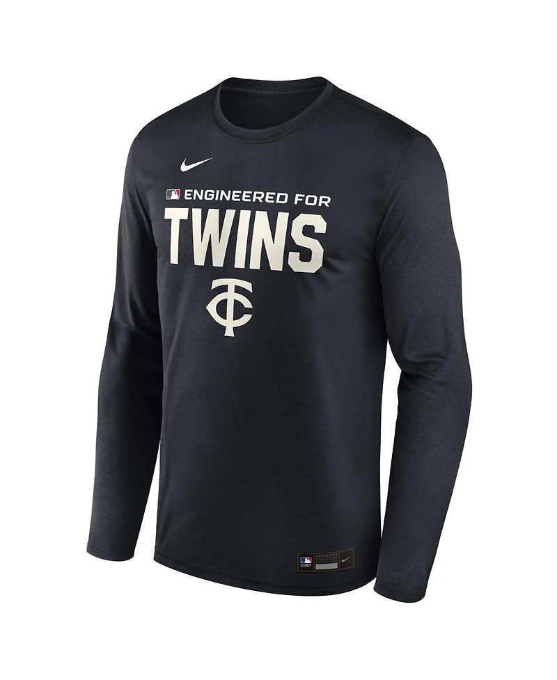 Nike Men's Navy Minnesota Twins Authentic Collection Legend Dri-fit Long Sleeve T-Shirt
