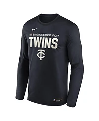 Nike Men's Navy Minnesota Twins Authentic Collection Legend Dri-fit Long Sleeve T-Shirt