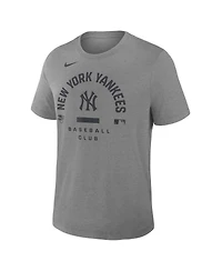 Nike Men's Heather Charcoal New York Yankees Authentic Collection Early Work Tri-Blend Dri-fit T-Shirt