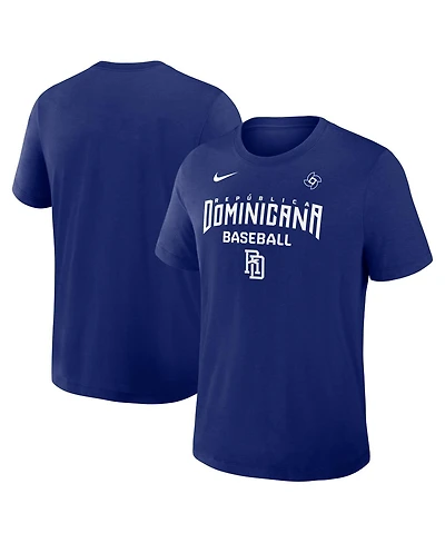 Nike Men's Royal Dominican Republic Baseball 2026 World Classic Authentic Collection Early Work Dri-fit Tri-Blend T-Shirt
