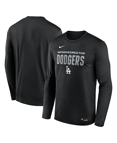 Nike Men's Black Los Angeles Dodgers Authentic Collection Legend Dri-fit Long Sleeve T-Shirt