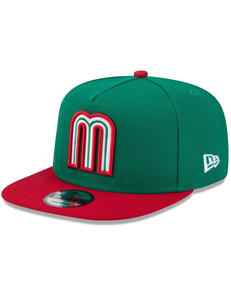 New Era Men's Green/Red Mexico Baseball 2026 World Baseball Classic 9FIFTY A-Frame Snapback Hat