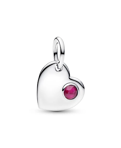 Pandora July Engravable Heart True Red Stone Dangle Charm