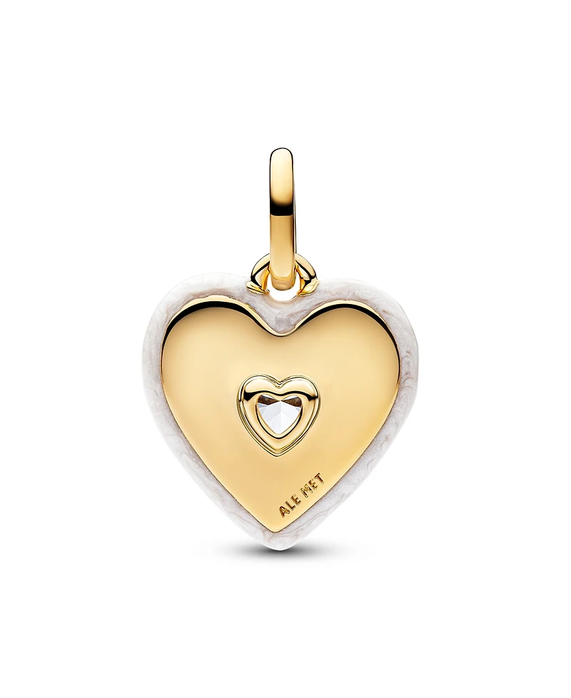 Pandora Radiating White Heart Medallion Charm
