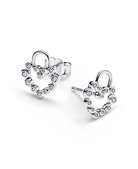 Pandora Sparkling Heart Padlock Stud Earrings