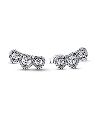 Pandora Halo Heart Trilogy Stud Earrings