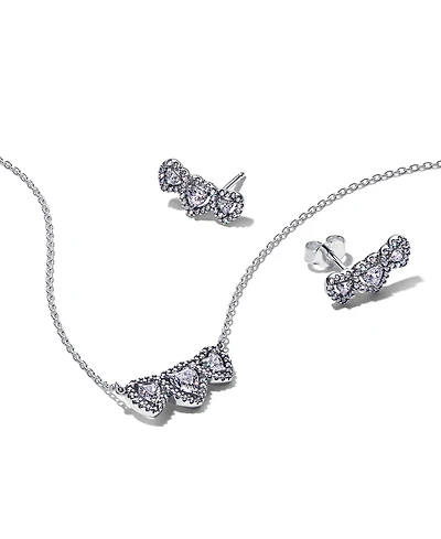 Pandora Halo Heart Trio Jewelry Gift Set