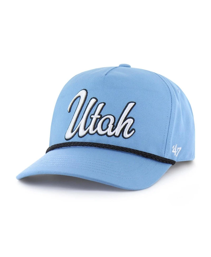 47 Brand Men's Light Blue Utah Mammoth Overhand Logo Side Patch Adjustable Hitch Hat