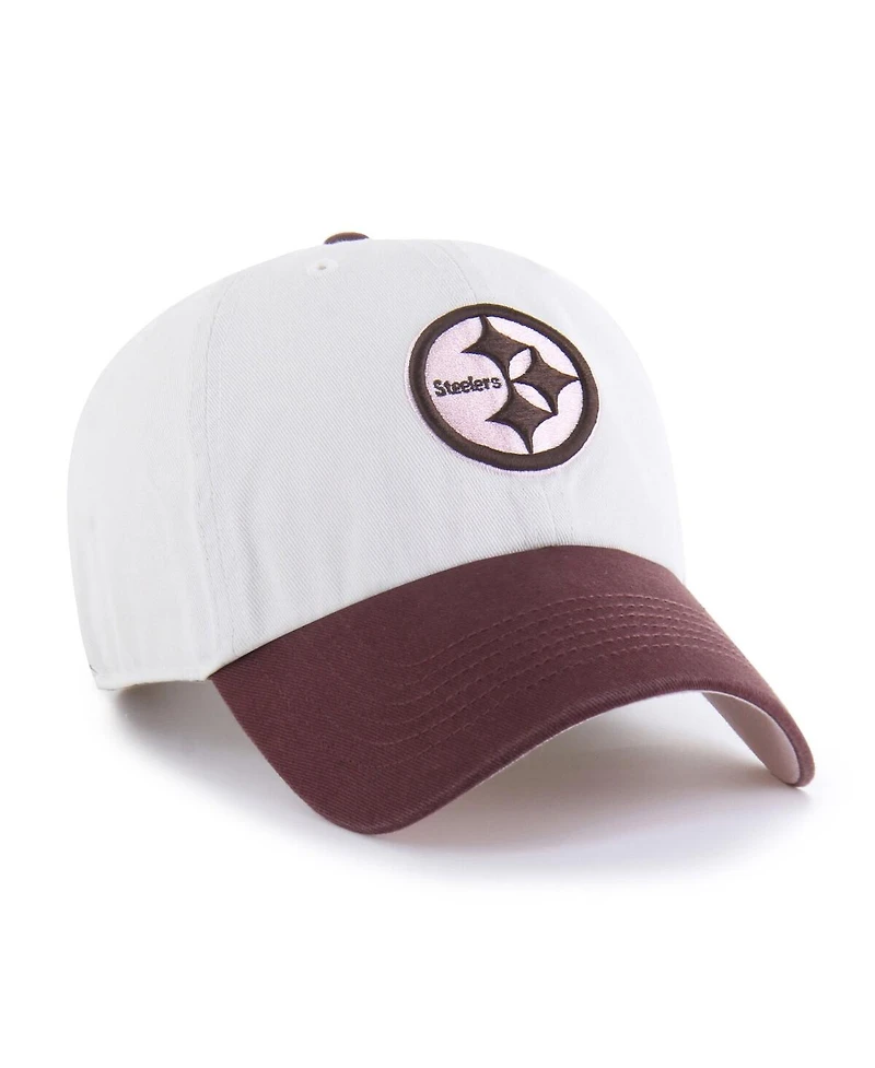 '47 Brand Men's Women's Stone/Burgundy Pittsburgh Steelers Love Letter Clean Up Adjustable Hat
