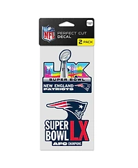 WinCraft New England Patriots 2025 Afc Champions Two-Pack 4" x 8" Perfect Cut Decal Set