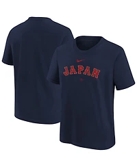 Nike Big Boys and Girls Navy Japan Baseball 2026 World Baseball Classic Country T-Shirt