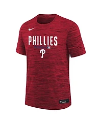 Nike Big Boys and Girls Red Philadelphia Phillies Authentic Collection Velocity Dri-fit T-Shirt