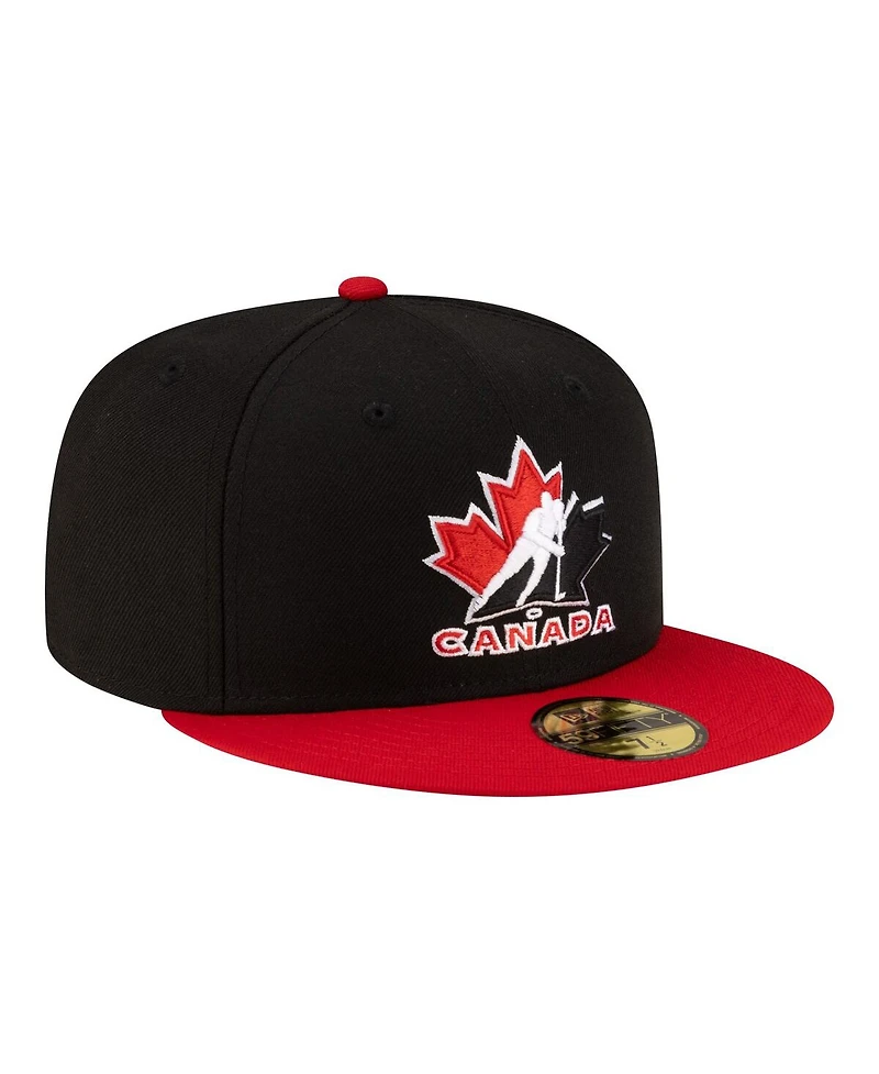 New Era Men's Black/Red Hockey Canada 2-Tone 59FIFTY Fitted Hat