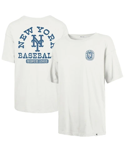 47 Brand Women's Natural New York Mets Back Canyon Sadie T-Shirt