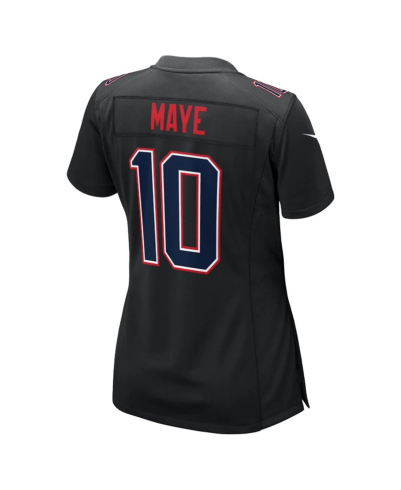 Nike Women's Drake Maye Black New England Patriots Super Bowl Lx Patch Carbon Fashion Game Jersey