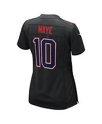 Nike Women's Drake Maye Black New England Patriots Super Bowl Lx Patch Carbon Fashion Game Jersey