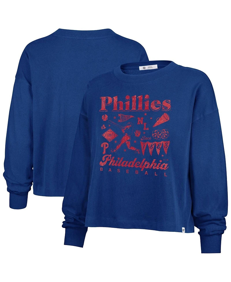 47 Brand Women's Royal Philadelphia Phillies Team Collage Sydney Long Sleeve T-Shirt