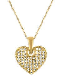 Macy's Textured Heart Pendant Necklace in 10k Gold