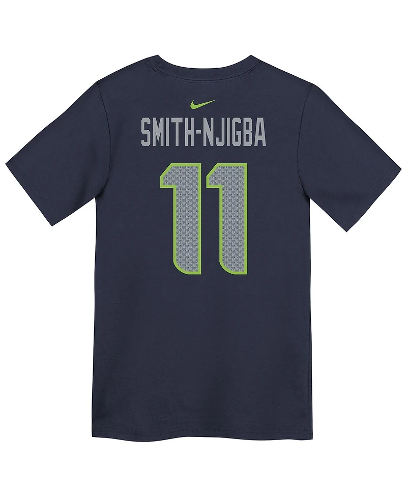 Nike Preschool Jaxon Smith-Njigba College Navy Seattle Seahawks Super Bowl Lx Patch Name & Number T-Shirt