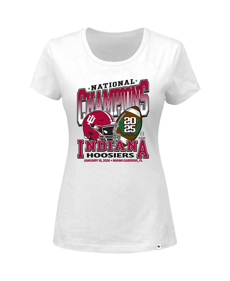 '47 Brand Women's White Indiana Hoosiers College Football Playoff 2025 National Champions Plus T-Shirt
