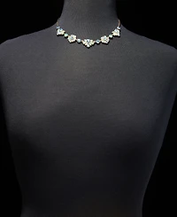 Marchesa Crystal Cluster Flower Statement Necklace, 16" + 3" extender