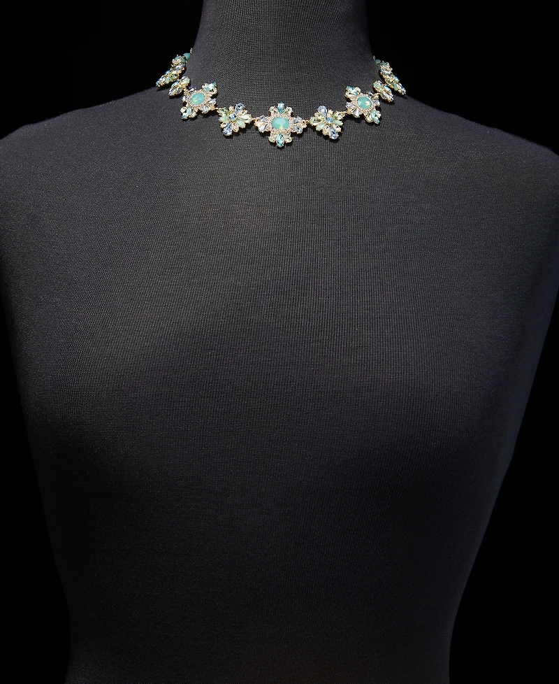 Marchesa Stone Cluster Flower Statement Collar Necklace, 16" + 3" extender