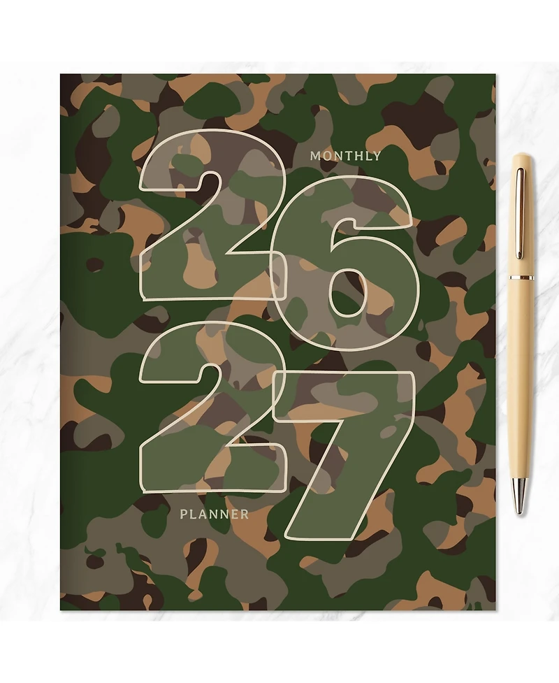 Tf Publishing Paper Goods July 2026 - June 2027 Camo Medium Monthly Planner