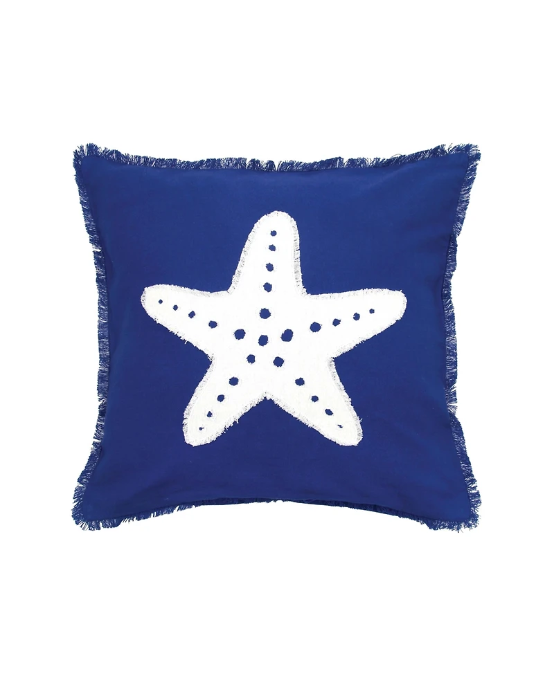 C&F Home Aqua Palm Tree Tufted Fringed Throw Pillow