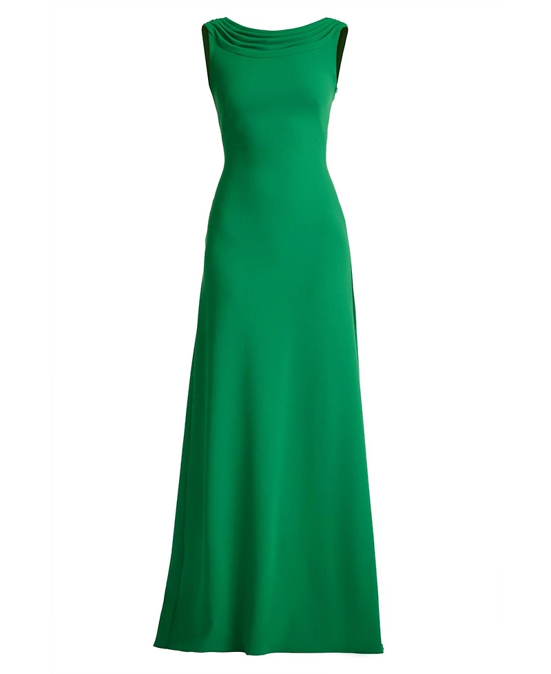 Tadashi Shoji Women's Plaza Drape Back Gown