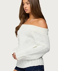 Edikted Womens Noemi Off Shoulder Sweater