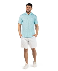 TailorByrd Men's Micro Geo Floral Printed Performance Polo