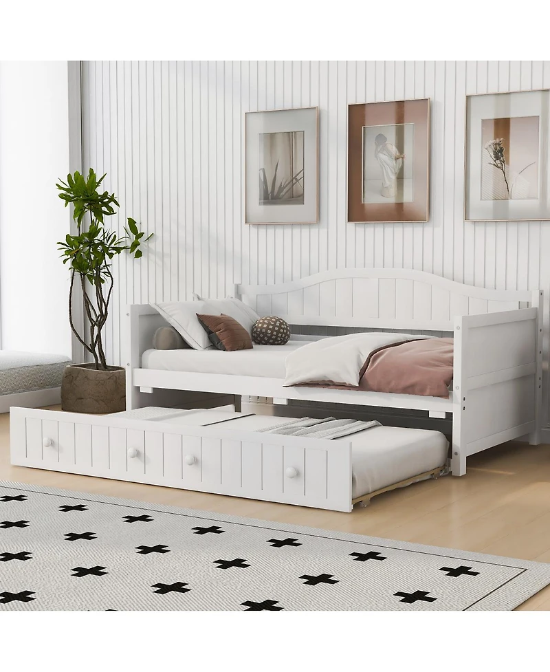 Streamdale Furniture Twin Wooden Daybed with Trundle