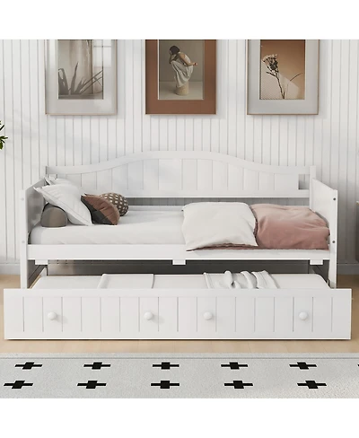 Streamdale Furniture Twin Wooden Daybed with Trundle