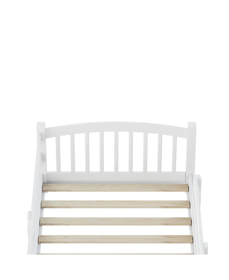 Streamdale Furniture Solid Wood Twin Montessori Floor Bed with Slats And Guardrails