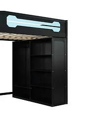 Streamdale Furniture Streamdale Full Size Wood Loft Bed with Desk