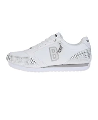 bebe Women's Sneaker with Embellised Upper and Dangle Charm