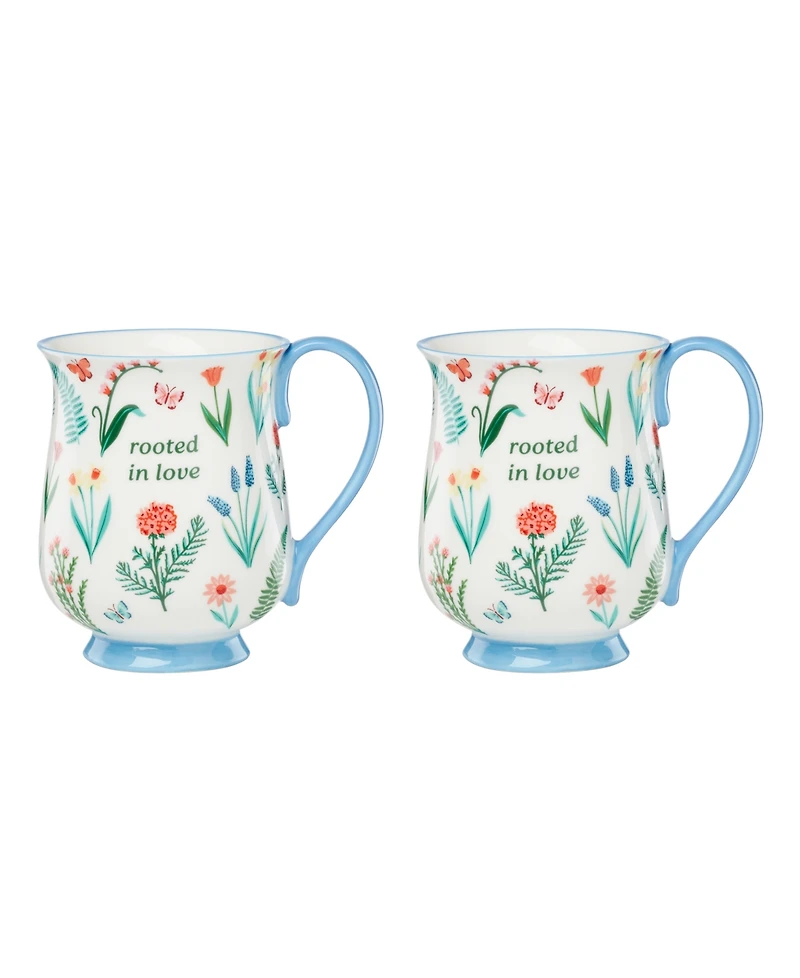 Oneida First Blooms Mugs, Set of 2